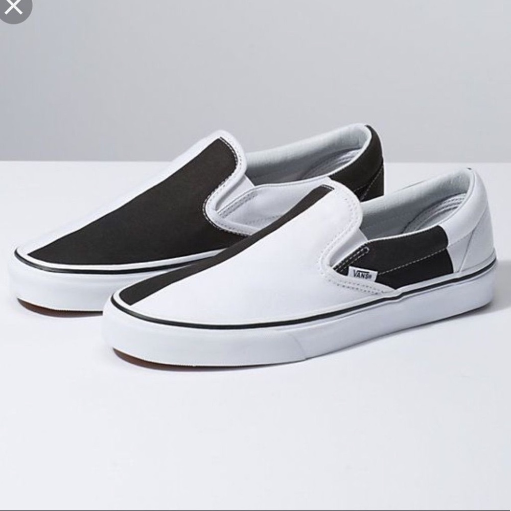 Half black & half White Vans